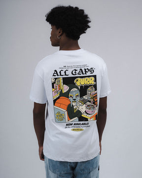 ALL CAPS MIX TAPE WHITE T-SHIRT