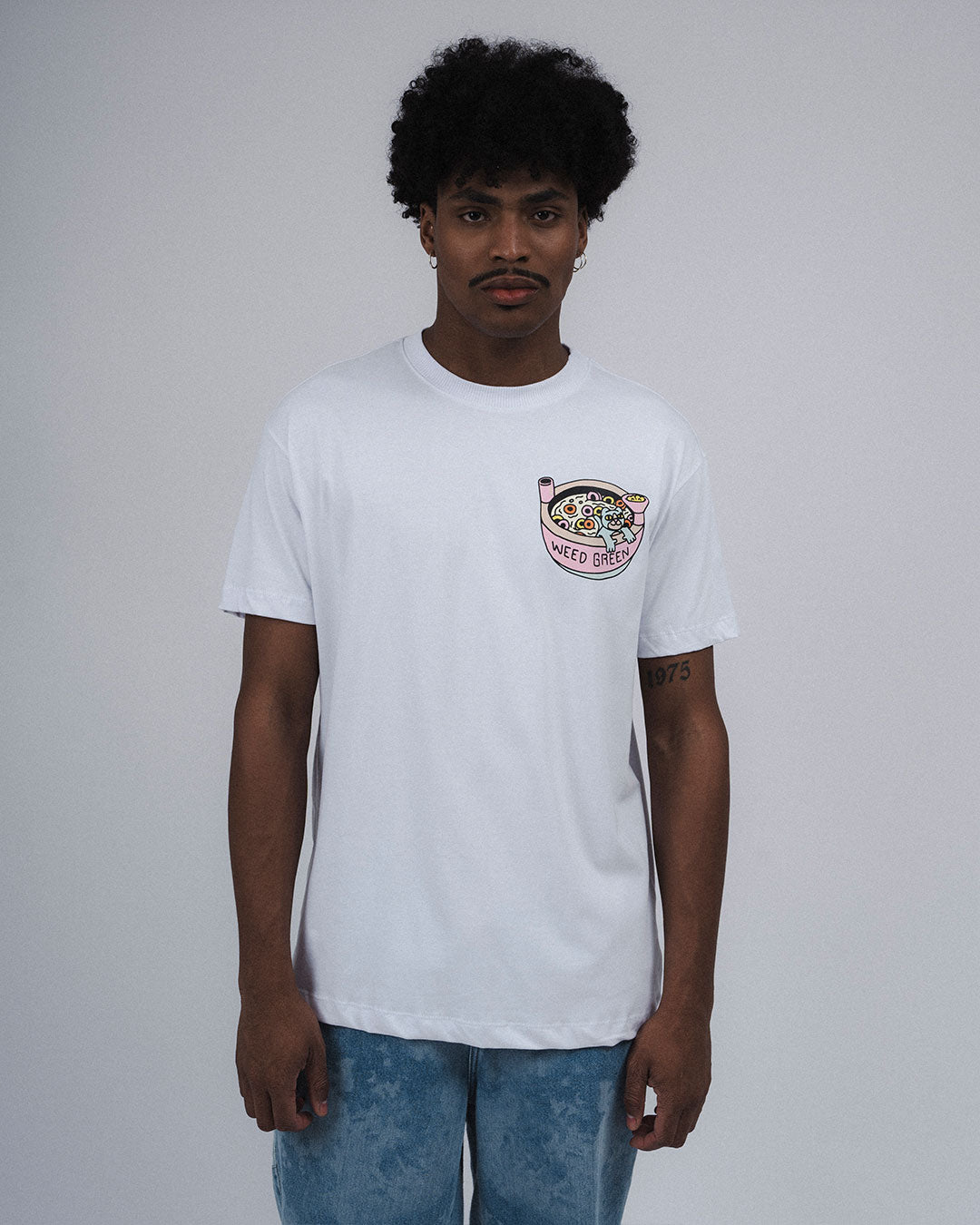 WHITE FURR LOOPS T-SHIRT