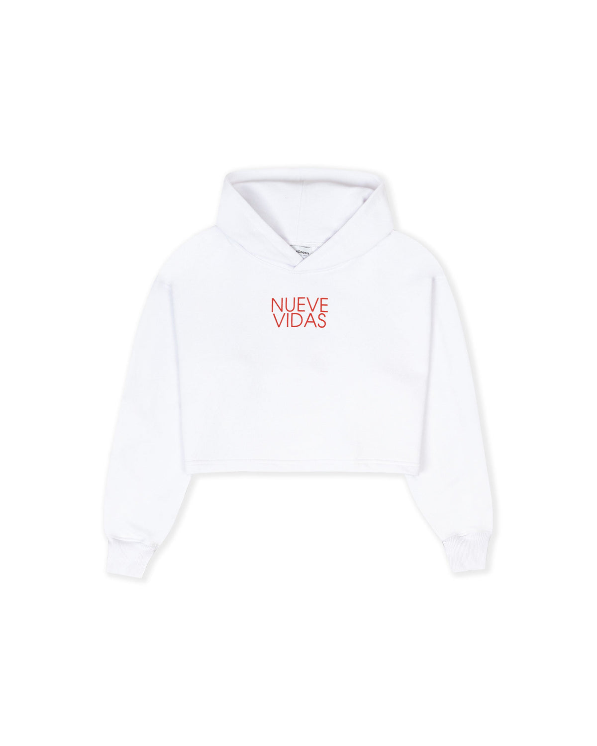 OVERSIZED CROP HOODIE MEOWS AND MIRACLES WHITE