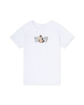 WOMEN'S SLIM T-SHIRT MIND YOUR STEP:CAT TERRITORY WHITE