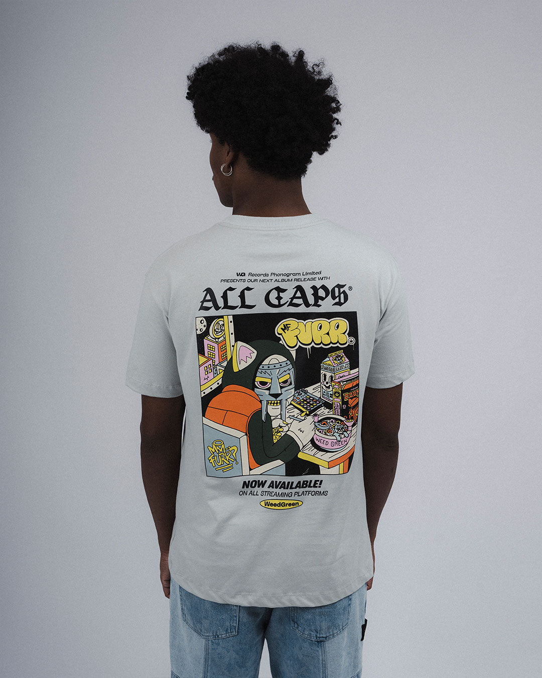 ALL CAPS MIX TAPE GRAY T-SHIRT