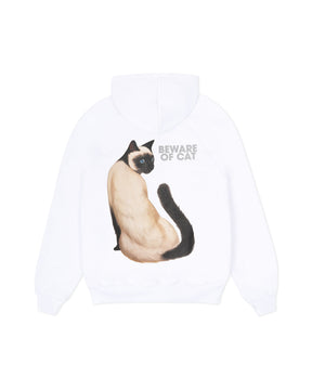 FELINE SURVEILLANCE WHITE HOODIE