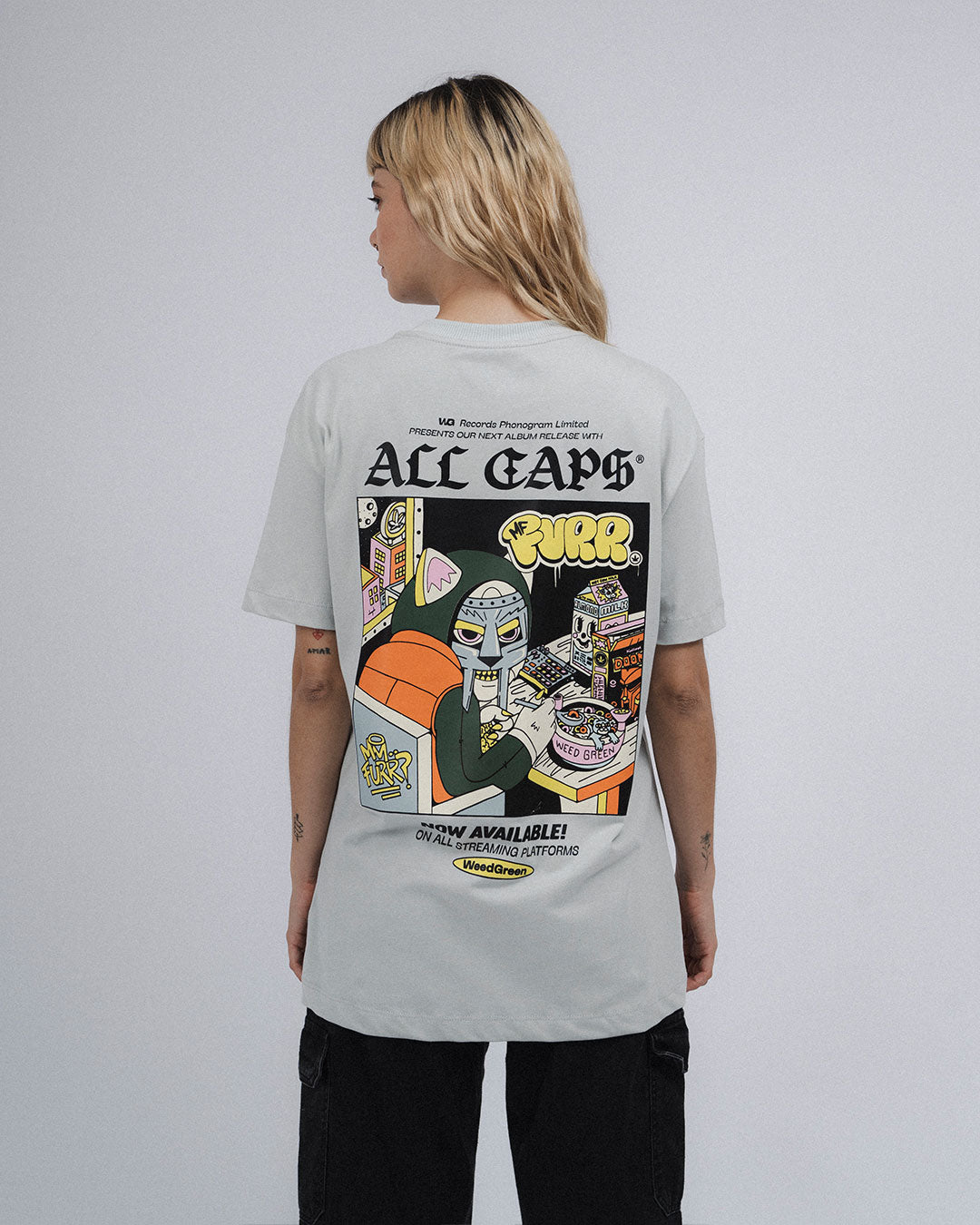 ALL CAPS MIX TAPE GRAY T-SHIRT