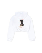 NINEFOLD WHISKER TALES WHITE CROP HOODIE