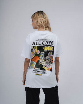 ALL CAPS MIX TAPE WHITE T-SHIRT