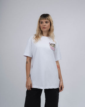 WHITE FURR LOOPS T-SHIRT