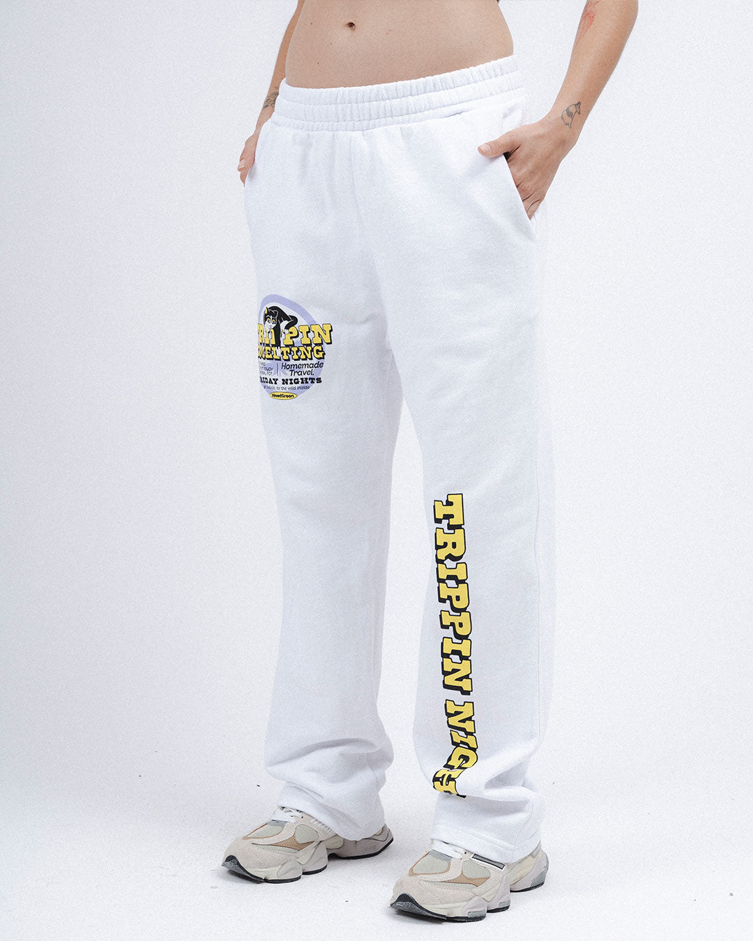 ROAMING NIGHTS WHITE STRAIGHT JOGGER