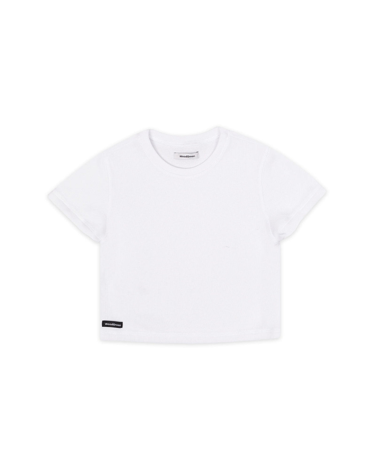 GRAPHIC TEE RIB SEAM WEEDGREEN WHITE T-SHIRT