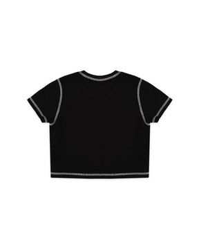 GRAPHIC TEE RIB SEAM WEEDGREEN BLACK T-SHIRT