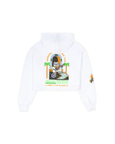 OVERSIZED CROP HOODIE KITTY SHOT WHITE