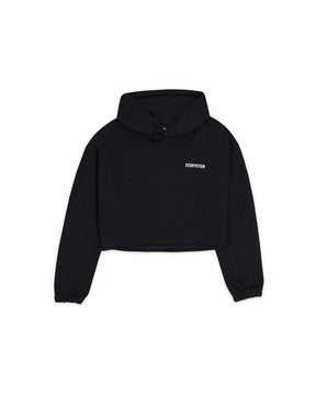 ECOSYSTEM BLACK OVERSIZE CROP HOODIE