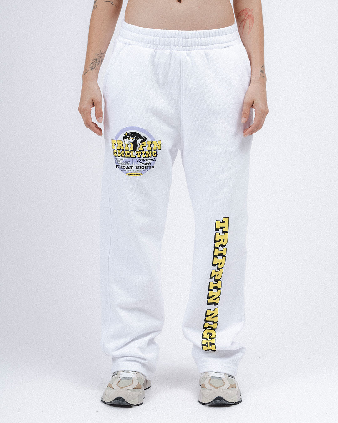 ROAMING NIGHTS WHITE STRAIGHT JOGGER