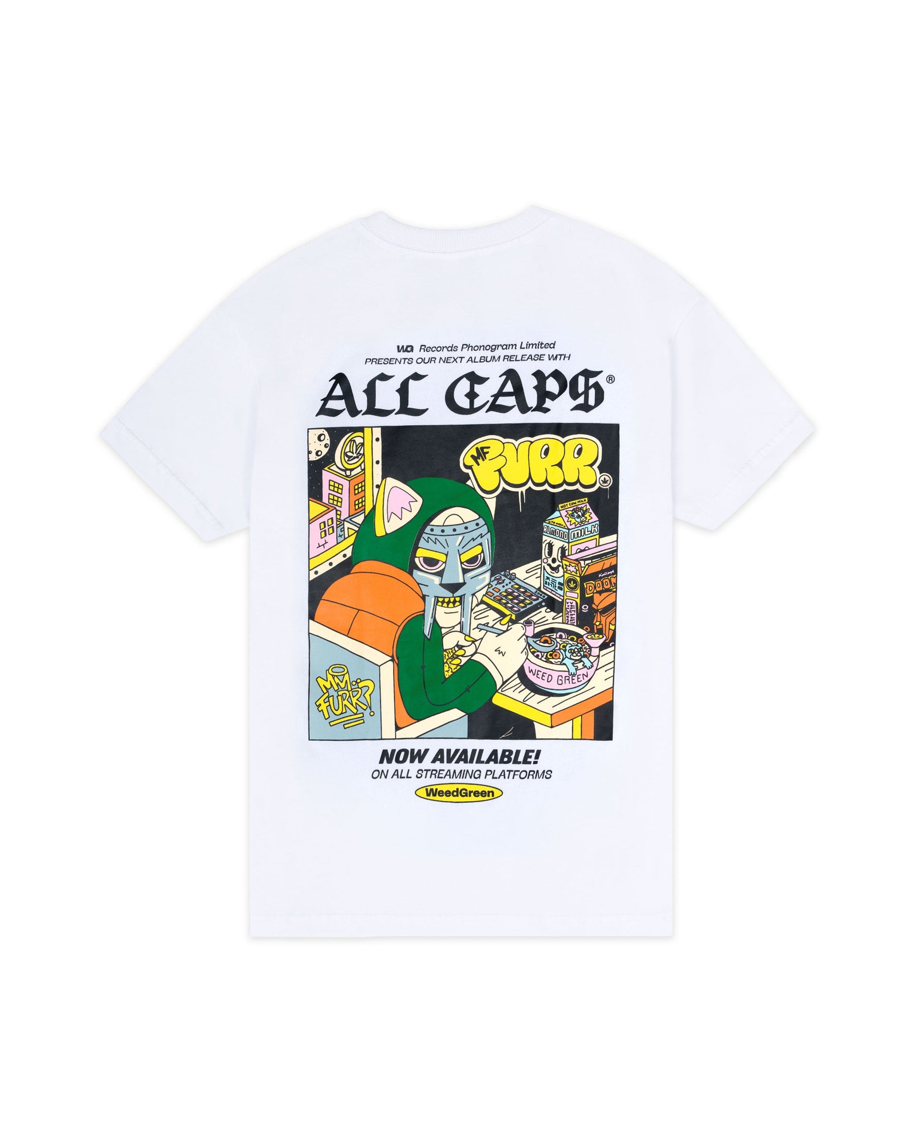 ALL CAPS MIX TAPE WHITE T-SHIRT