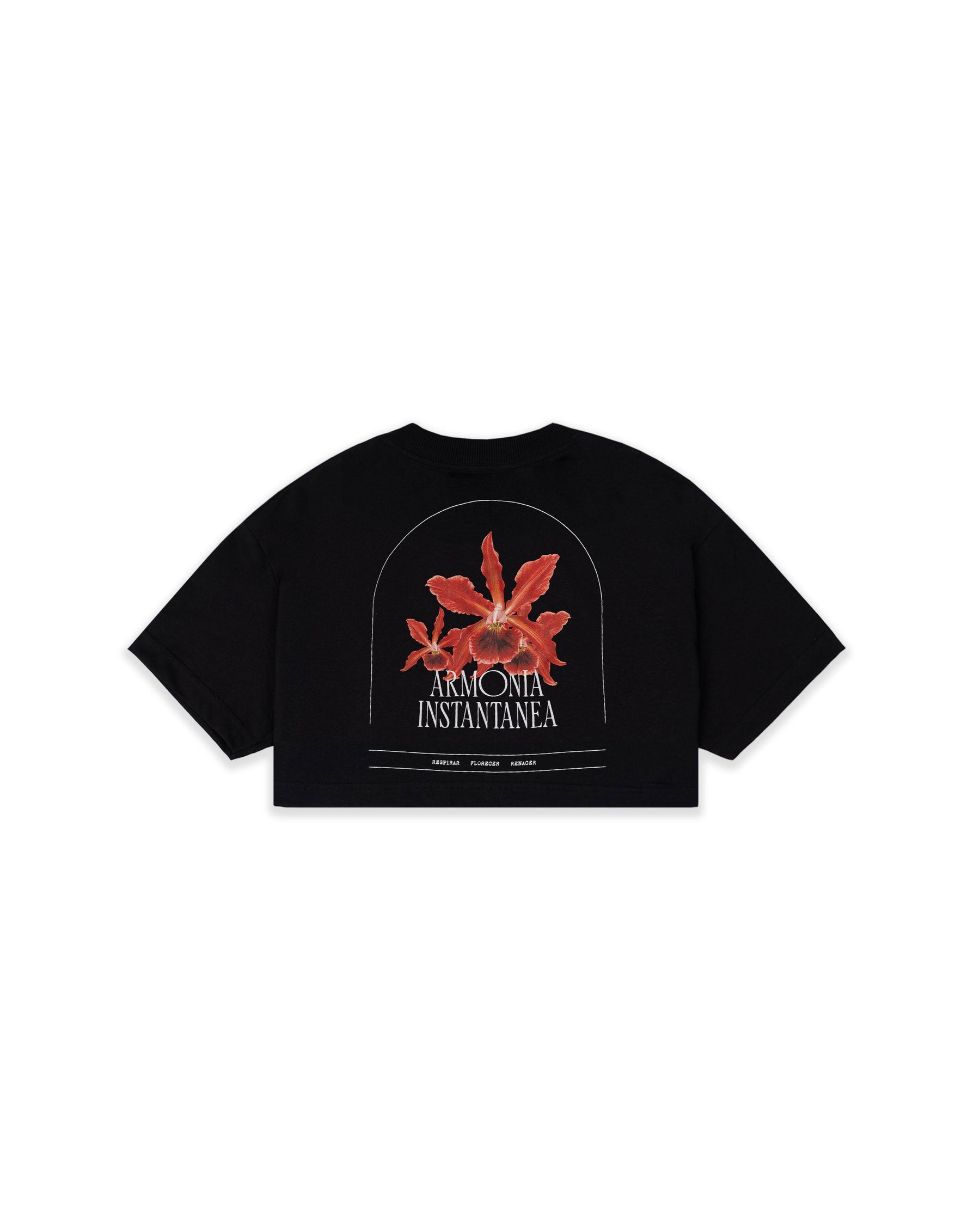 camiseta crop HARMONY BLOOM NEGRO