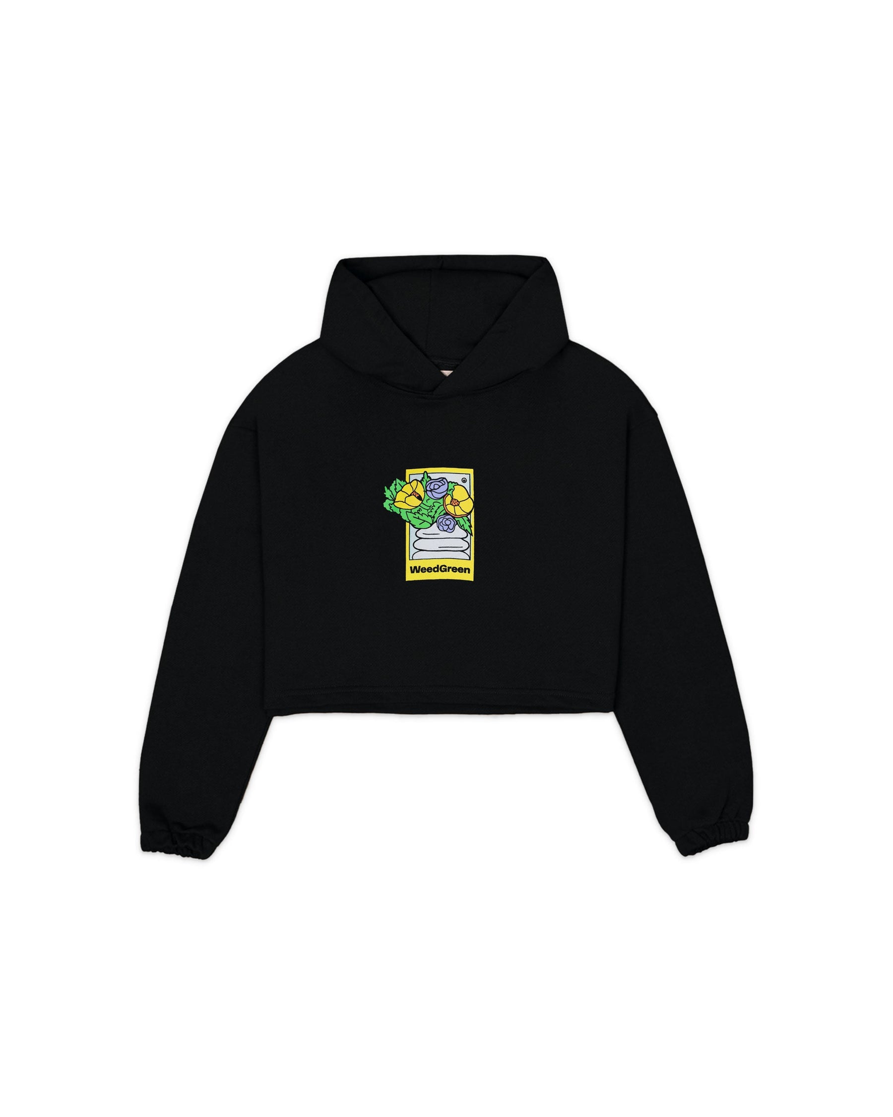 HOODIE CROP OVERSIZE IT´S TIME TO GET MORE CATNIP NEGRO