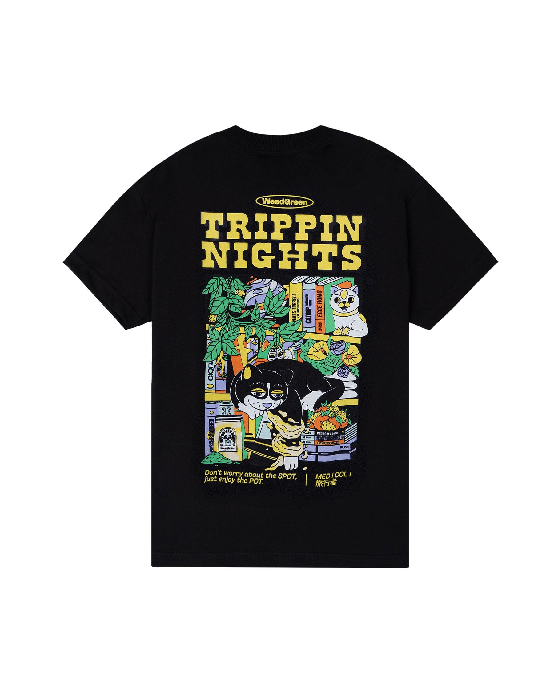 JUST ENJOY THE TRIPPING BLACK T-SHIRT