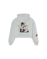 OVERSIZED CROP HOODIE KITTY SHOT GRAY